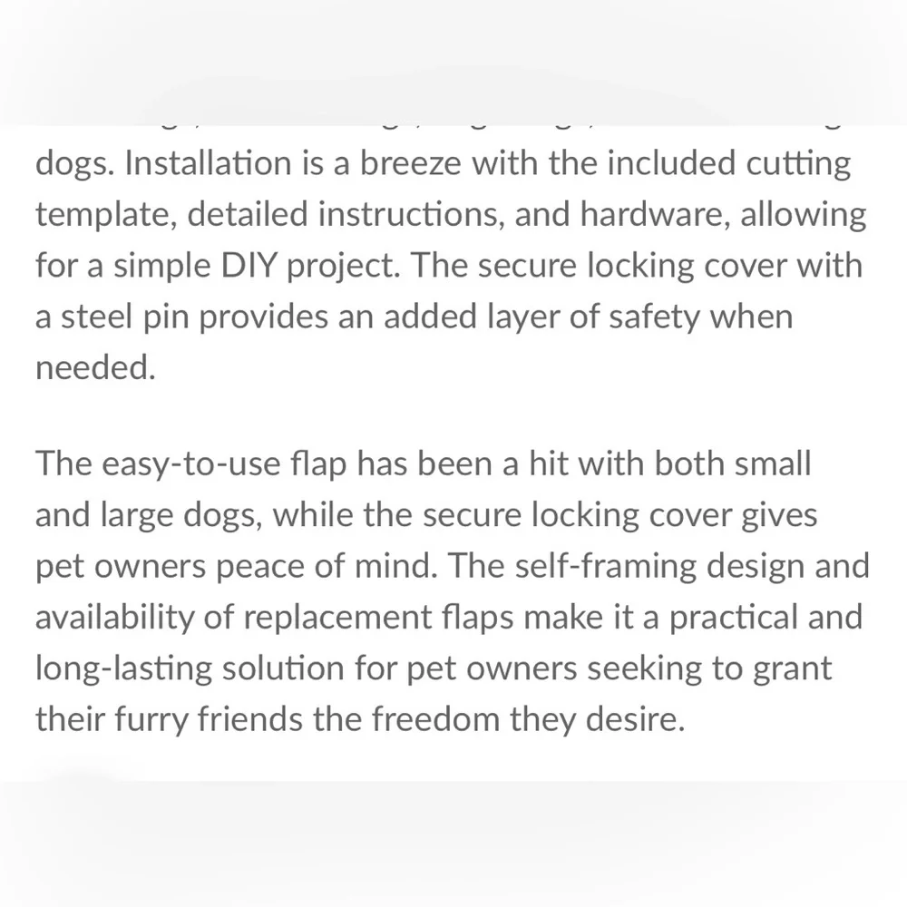 PetSafe Freedom Aluminum Pet Door and Replacement Flap, NWT